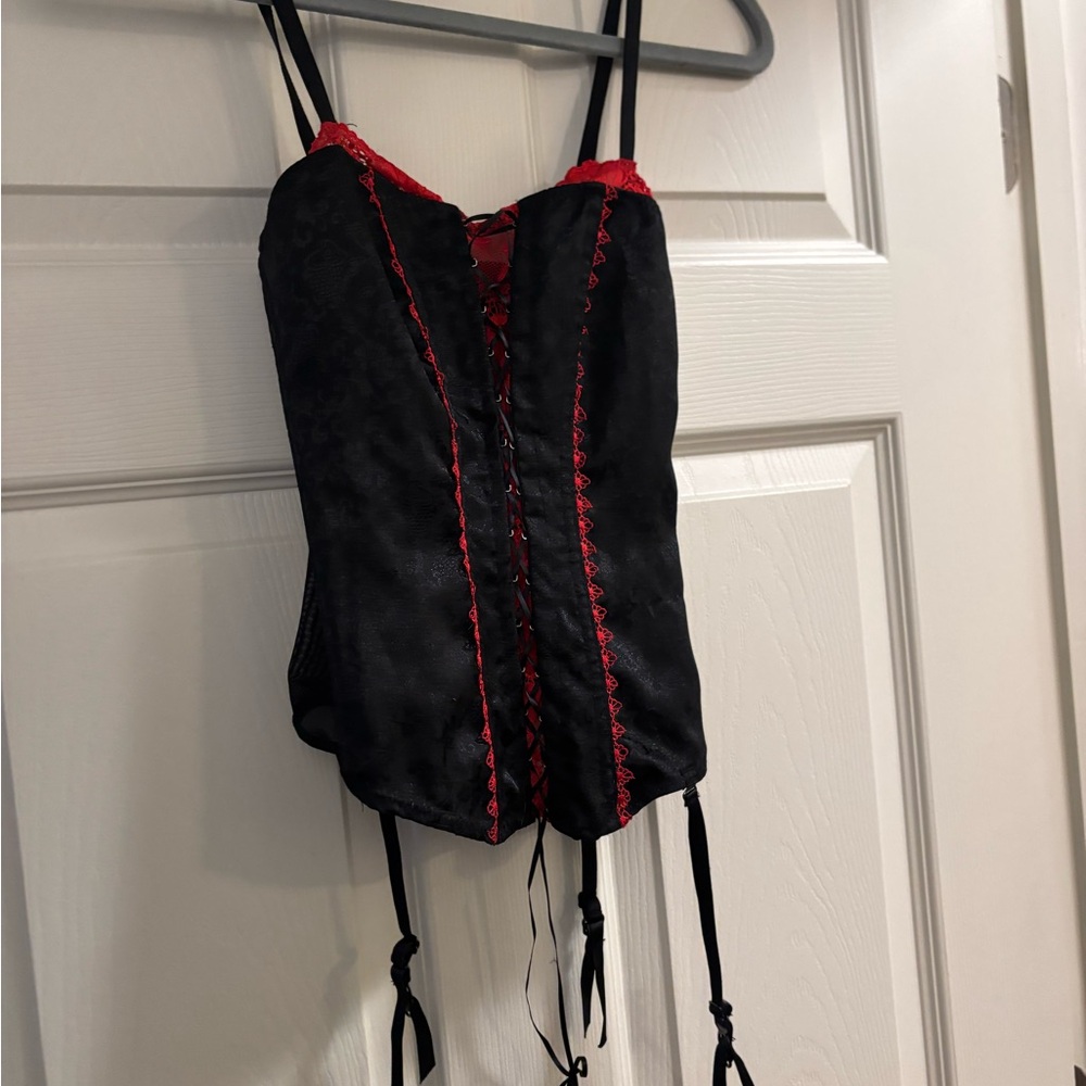Frederick's of Hollywood Black and Red Bustier